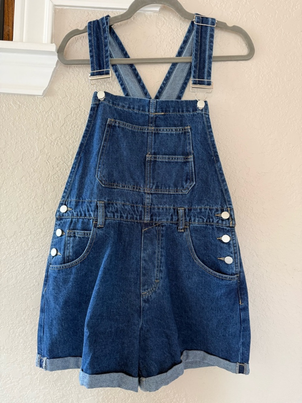 Denim Short Overalls - Dark Blue